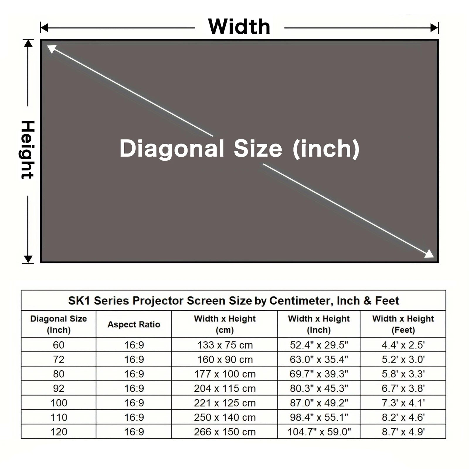 Portable Projector Screen 16:9 Foldable Projection Screens Home Cinema House Indoor Outdoor Theater 4K HD 1080P Anti Light Flat