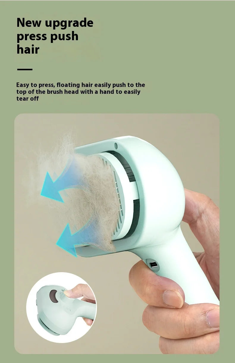 Pet Hair Removal Comb with Water Tank And Release Button Cat Dog Shedding Spray Steam Brush for Grooming