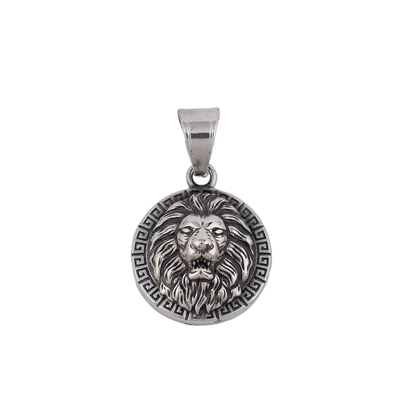 Fashion Small size Lion Head Pendant for Men Women Gift Punk Rock Stainless Steel Viking Animal Necklaces Popular Biker Jewelry