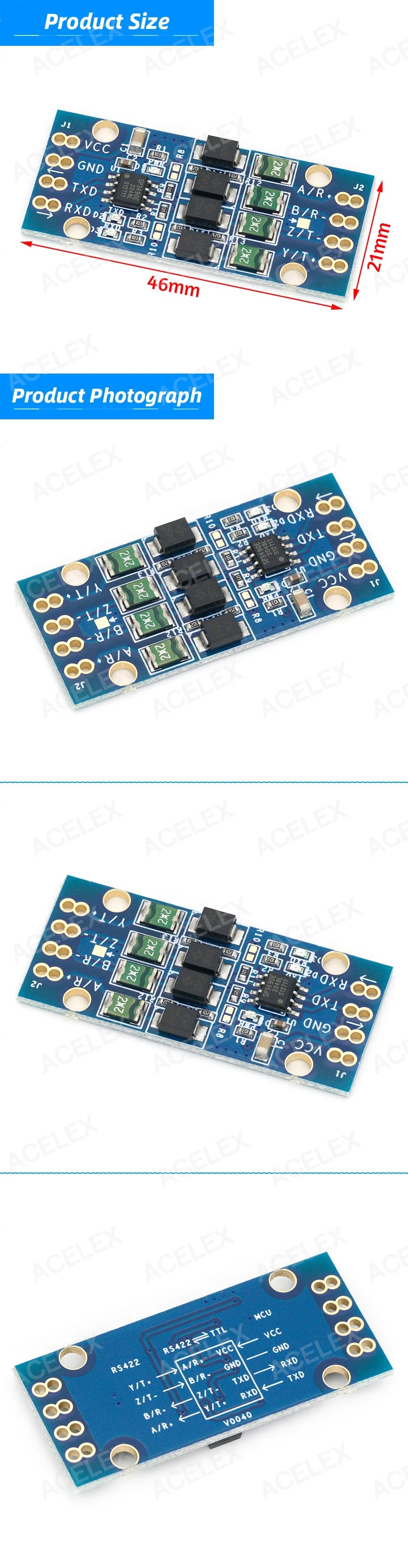 RS422 TTL two-way signal TTL 422 Module full duplex 422 to single chip 3.3V/5V