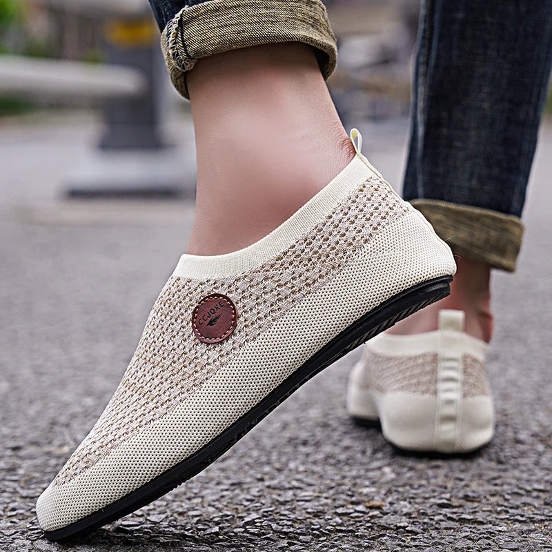 YRZL Herren Loafers Dünne Sohle Mesh Sommer Leichte Mokassins zum Autofahren Schlüpfen Freizeitschuhe für Herren Bequeme Laufschuhe