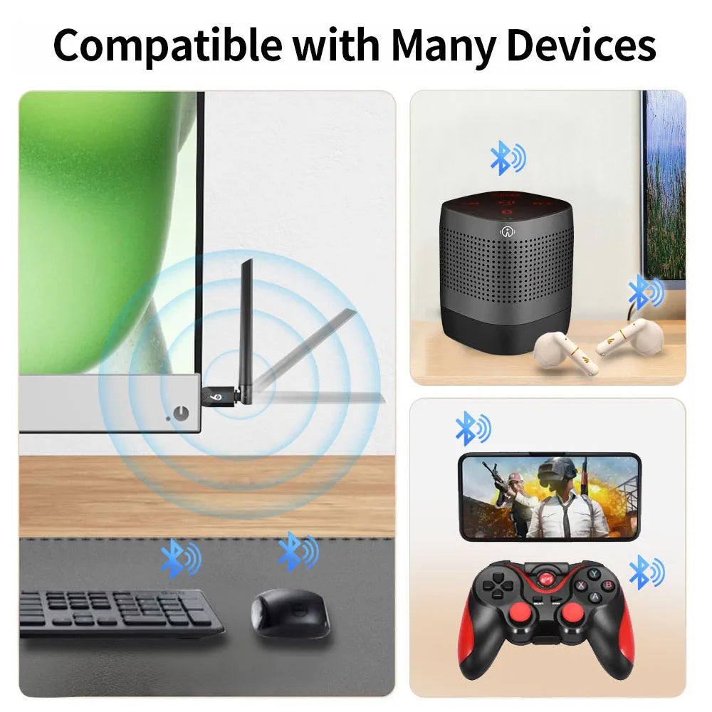 200 Meter Bluetooth Adapter USB Bluetooth 6.0 Dongle for PC Speaker Wireless Mouse Keyboard Music Audio Receiver USB Transmitter