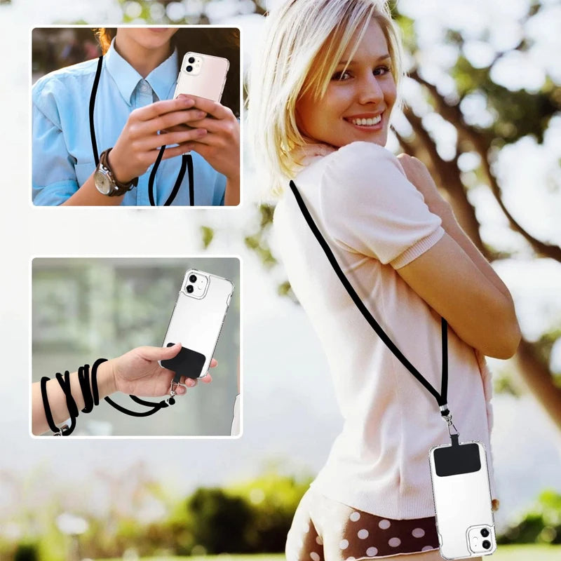 Multi Colored Phone Lanyard Adjustable Hanging Neck Rope Metal Buckle Card Phone Case Universal Without Hindering Phone Charging
