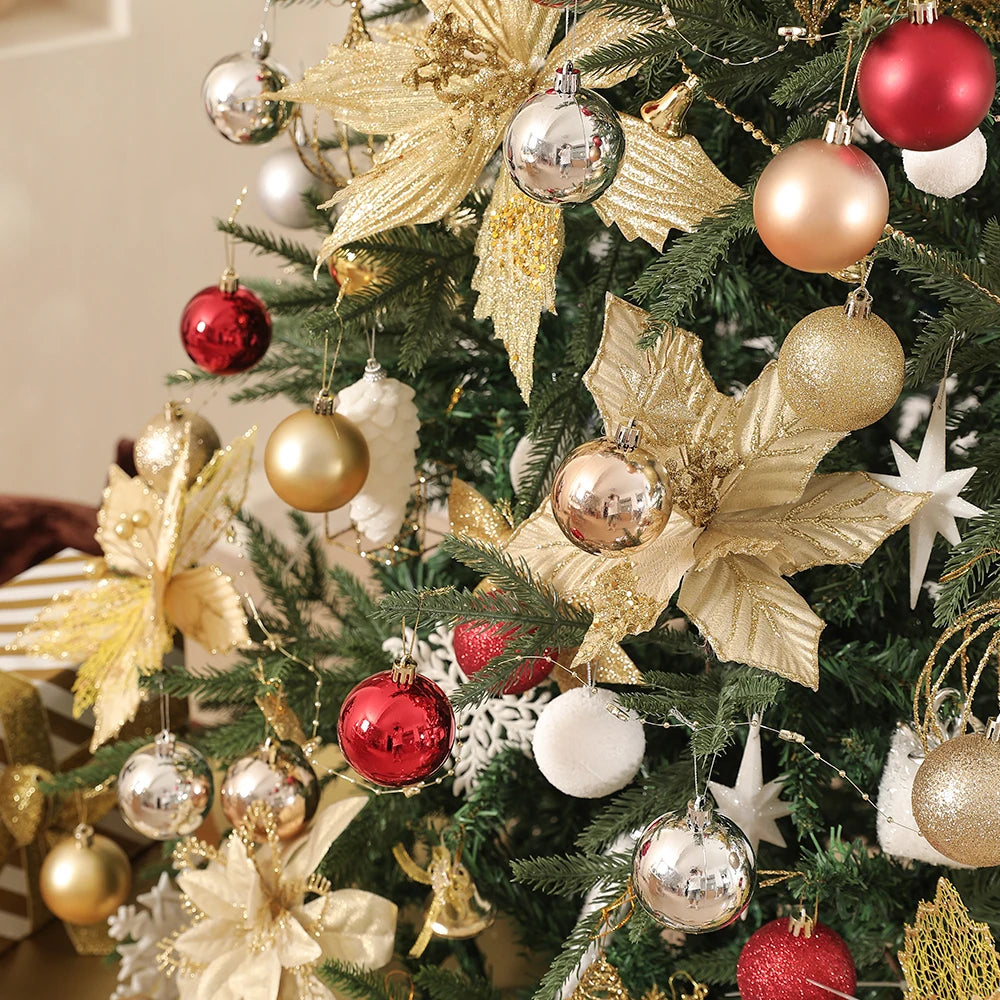 24Pcs/Box 3-4cm Christmas Balls Christmas Tree Ornament Ball Xmas Hanging Tree Pendant Home Party Decor New Year Gifts