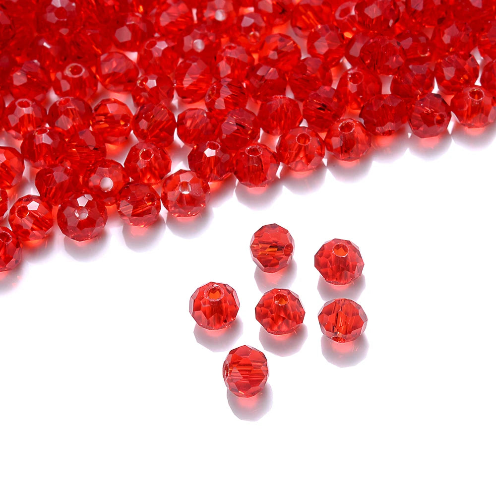 Cicifu Mix Green 3/4/6mm 40/120pcs Rondelle Austria Faceted Crystal Glass Beads Round Loose Beads for Jewelry Making Finding
