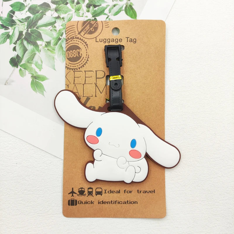 KUROMI Cinnamoroll Luggage Label Travel Luggage Tag Hello Kitty Suitcase ID Address Holder Baggage Boarding Portable Ticket