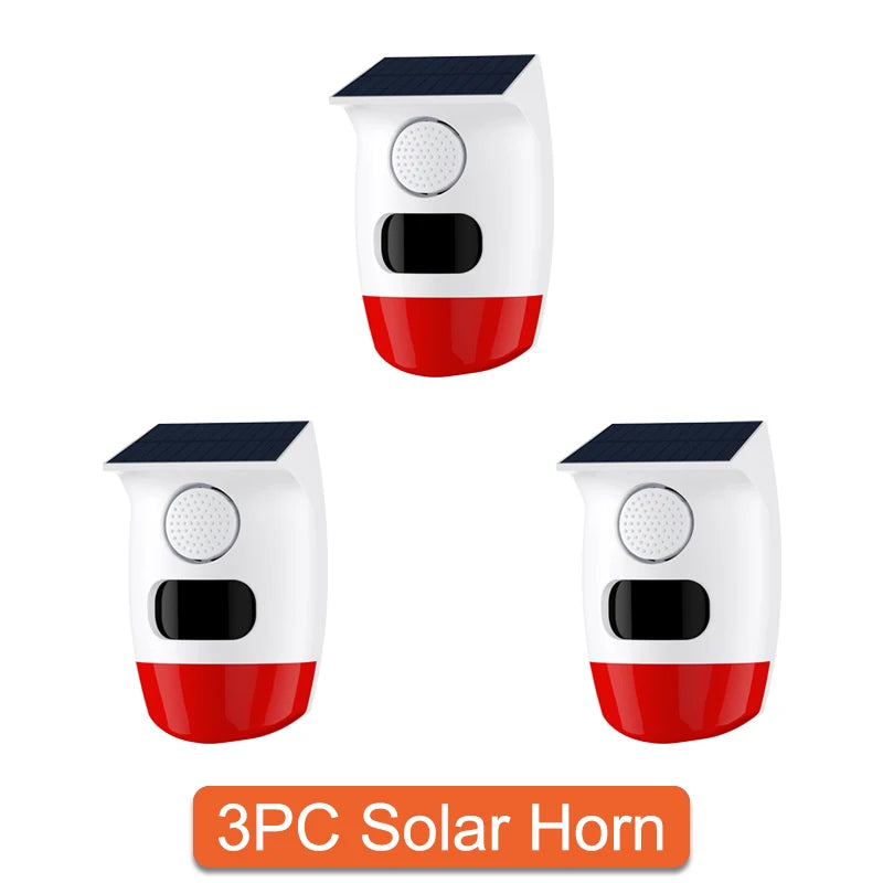 PGST 120dB Solar Independent Alarm Detector PIR Infrared Motion Sensor Siren Horn Home Security Protection Outdoor Waterproof