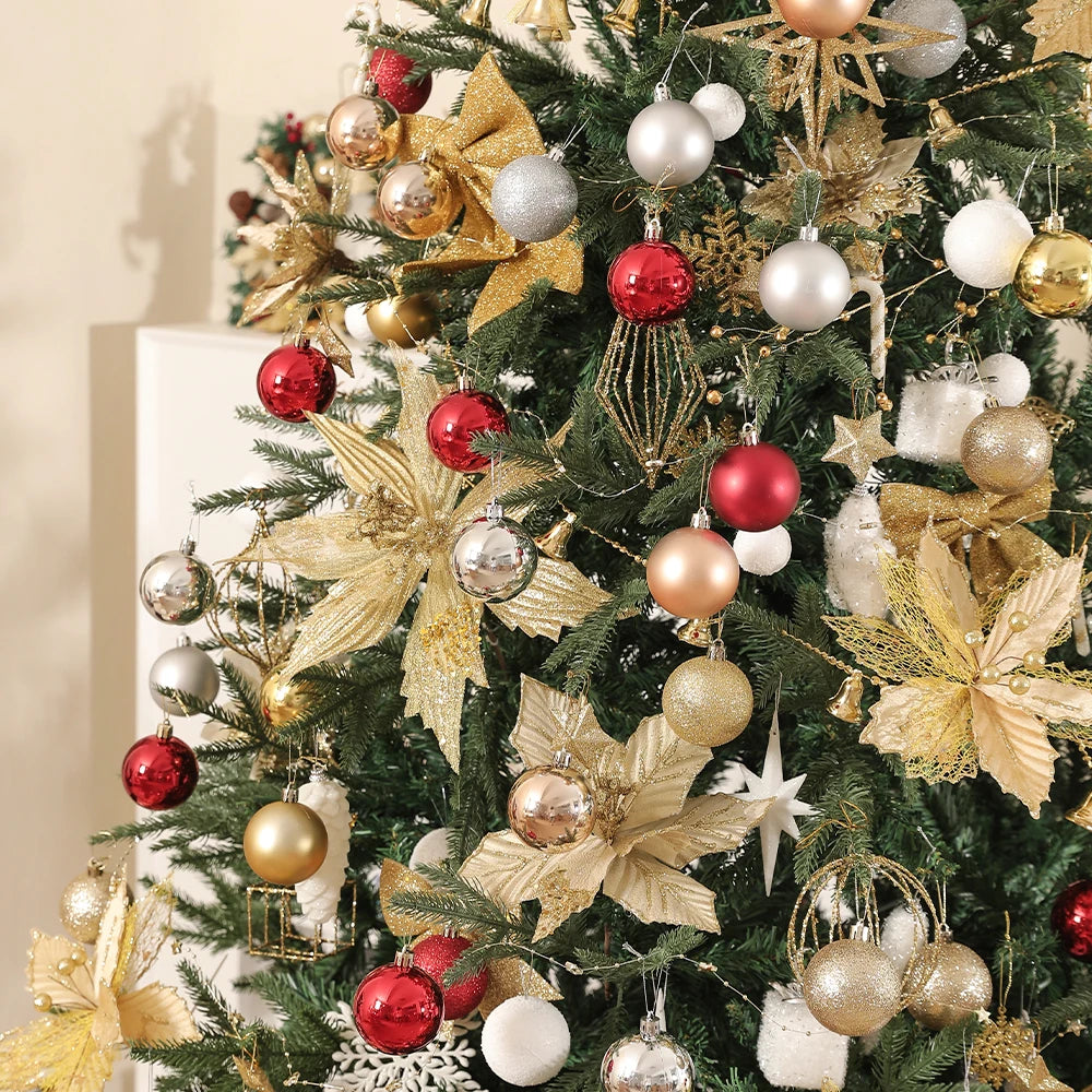 24Pcs/Box 3-4cm Christmas Balls Christmas Tree Ornament Ball Xmas Hanging Tree Pendant Home Party Decor New Year Gifts
