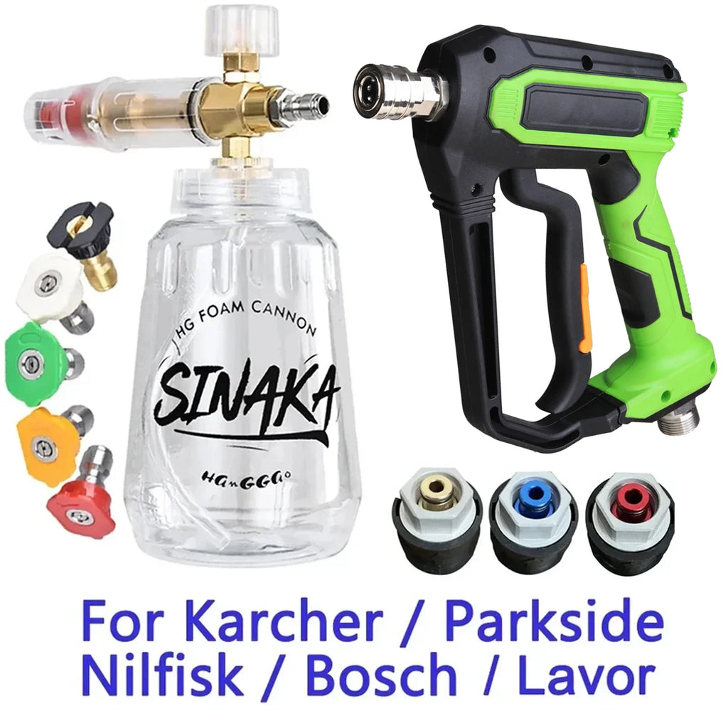 1L Car Washer Water Gun Cleaning Foam Generator Snow Foam Lance 1/4" Quick Release Nozzles for Parkside Karcher Daewoo Lavor