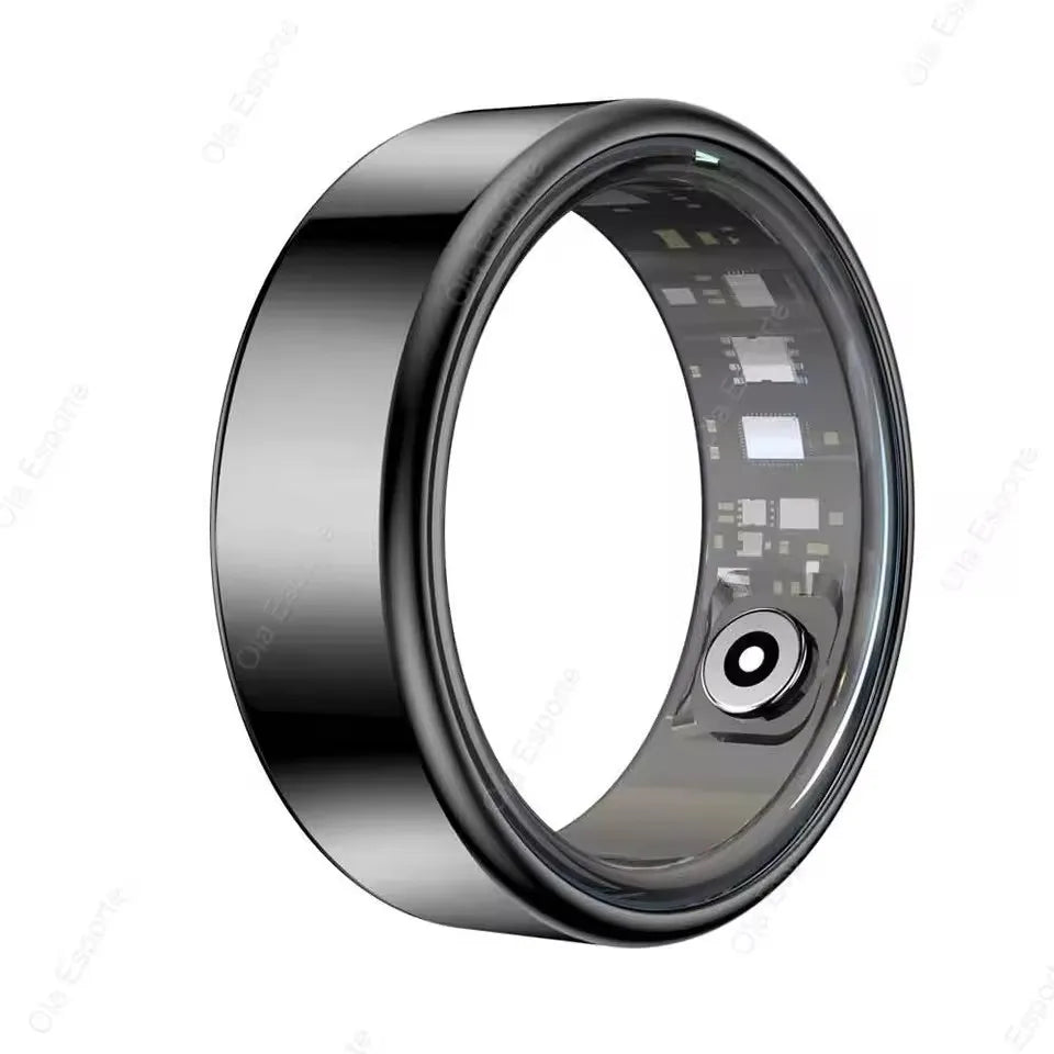 Smart Ring Men Women with Charging Case,Heart Rate Blood Oxygen,Skin Temperature Monitor,5ATM Waterproof For Android iOS