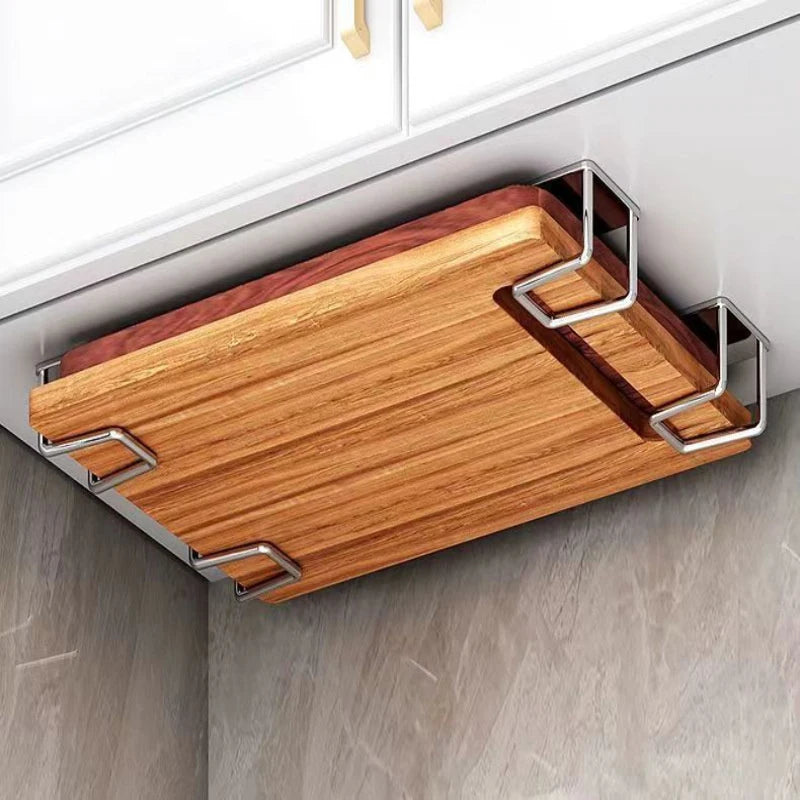 New 4PCS Kitchen Storage Rack Wall Mounted Pot Cover Rack Cabinet Bottom Cutting Board Rack Vegetable Board Storage Rack