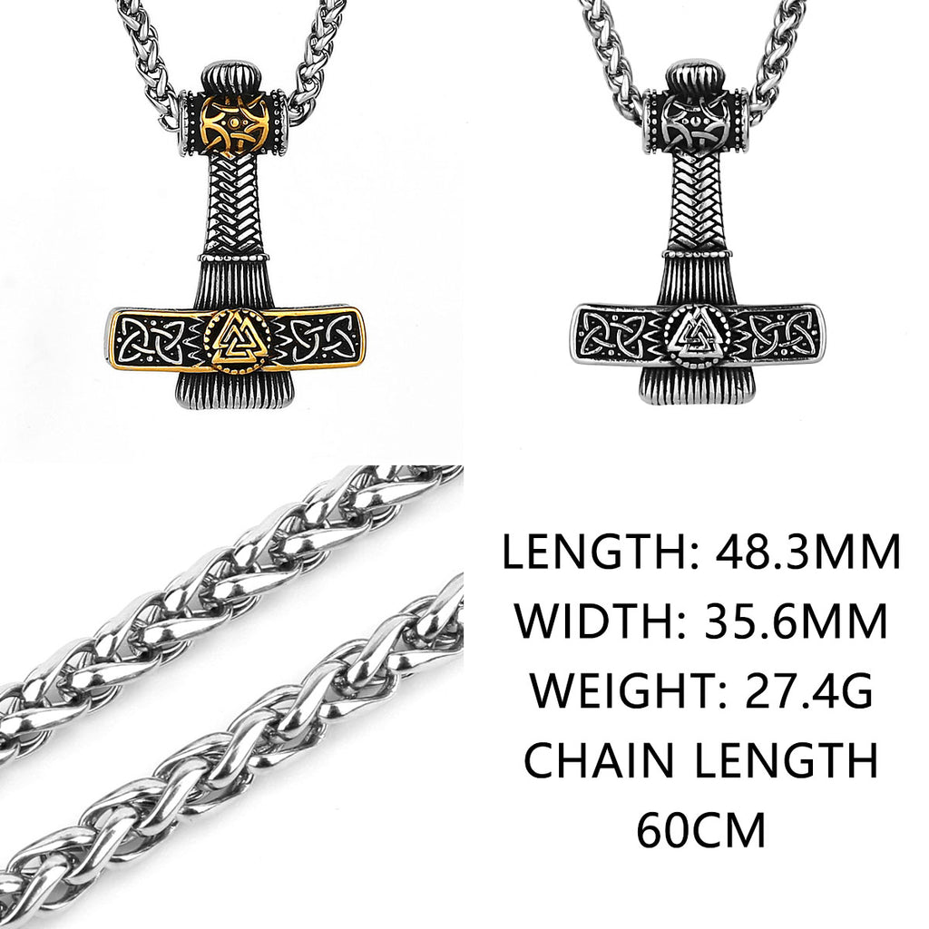 Original Viking Stainless Steel Thor Hammer Multiple Styles Domineering Unisex Necklace Pendant Boyfriend Gift Wholesale