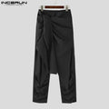 Mode INCERUN Somer Lente Mans Informele Broek Harembroek Geplooide Langbroek Straatdrag Oormaat Mansklere S-5XL