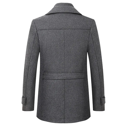 2025 Autumn Winter Middle-aged Coat Men Fashion Double Collar Cold-resistant Business Overcoat Thickened Wool Coat Men Clothing