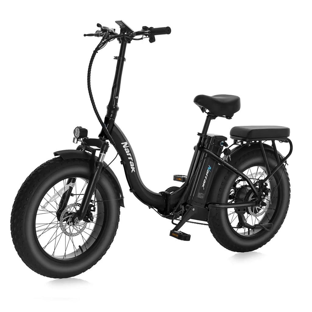 Fat Tire Folding Electric Bike 48V 624Wh Removable Battery 1100W Motor 20mph Suspension Step-Thru Frame, Custom
