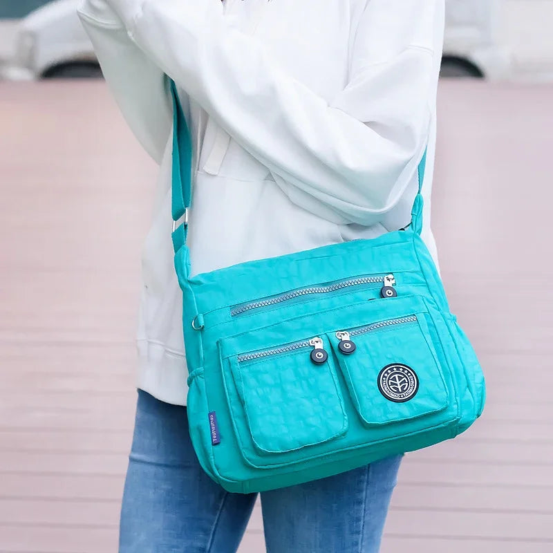 Women Nylon Shoulder Bags Female Solid Zipper Luxury Female Handag Designer Messenger Bags Summer Beach Crossbody Bag Sac A Main