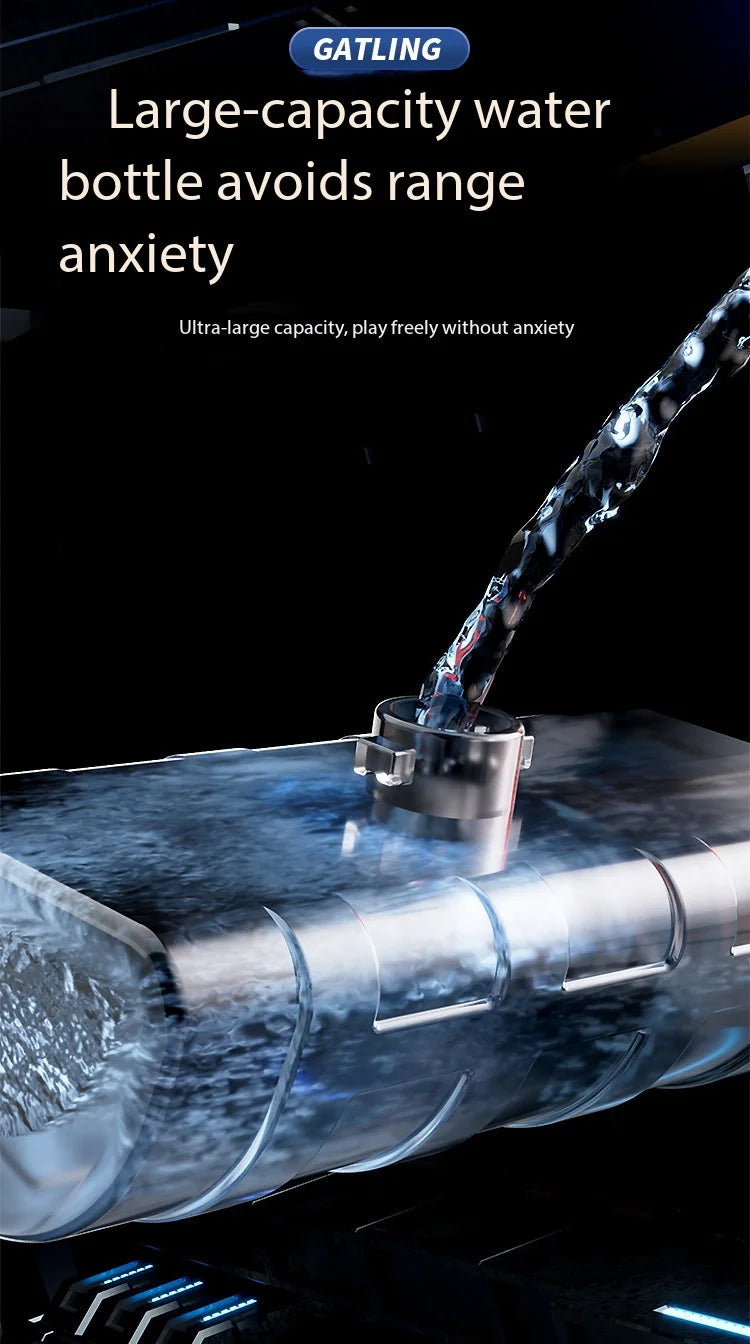 Electric Gatling LED Light Water Gun High-Speed Continuous Burst Rotating Summer Outdoor Beach Pool Party shooting Toy Gift