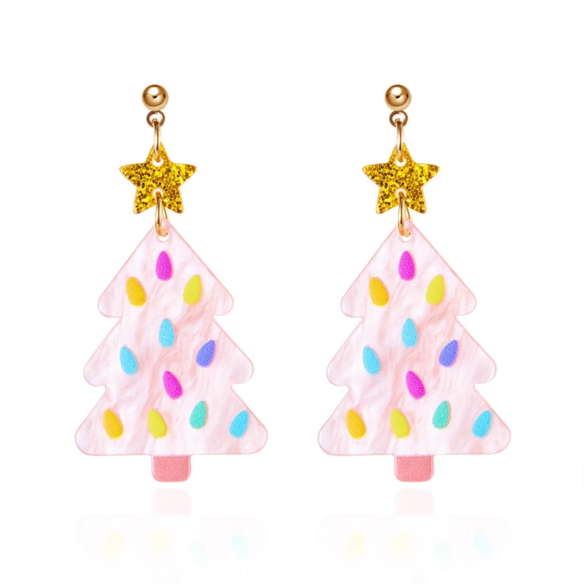 Christmas Acrylic Heart Santa Claus Deer Candy Crutch Xmas Tree Soldier Drop Earrings Cute Holiday Jewelry For Women Men Gifts