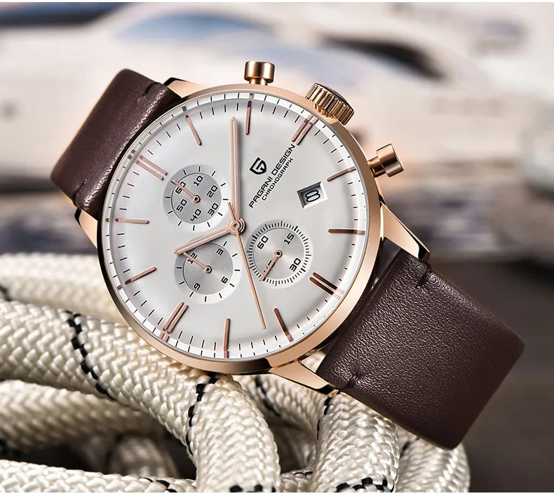 2025 New PAGANI DESIGN Business Men's Quartz Watch 46mm Brand Stainless Steel Waterproof Automatic Chronometer Relogo Masculino