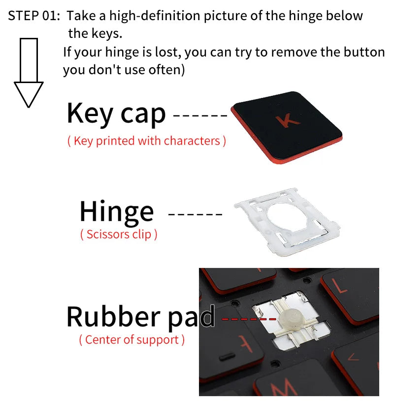 Ersatztasten & Scharniere für HP Pavilion 15-AU 15-AB 15-AQ 15-AW 15-BK 15-BC M7-N 17-G 15-au000 15-bc000 Tastaturtasten Tastenkappen