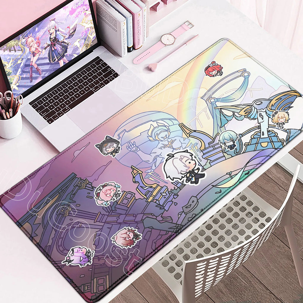 Large Rubber Keyboard Mats Honkai Star Rail Cyrene Castorice Lock Edge Mousepad Chrysos Heir Mouse Pad Game Computer Accessories