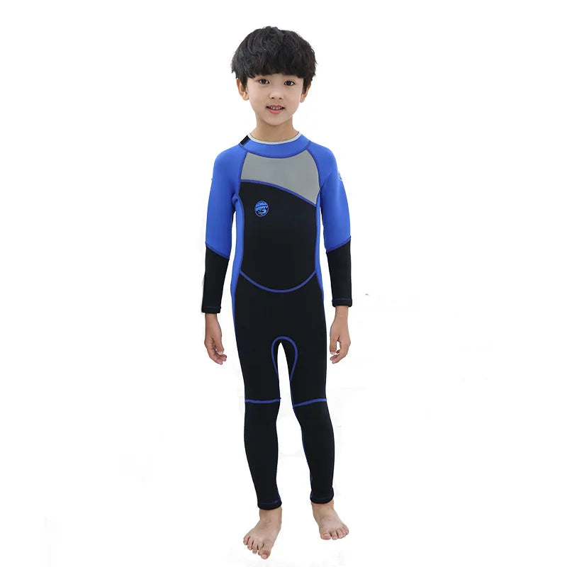 Hisea Childen Wetsuits 2.5mm Neoprene Elastic Swimming Surfing Spearfishing Suit Wetsuit Boys Swimsuit Equipent Diving Equipment