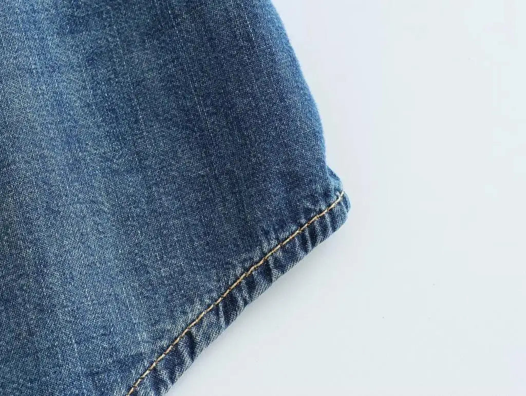 2025 Women's Denim Shirts Button Blouses Asymmetric's Shirts Tops