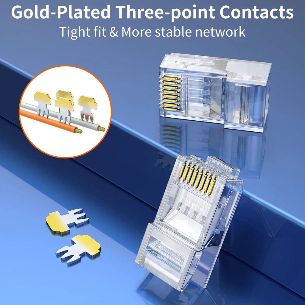 ZoeRax 50pcs Cat6 RJ45 Ends Cat6 Connector, Cat6 / Cat5e RJ45 Connector, Ethernet Cable Crimp Connectors UTP Network Plug