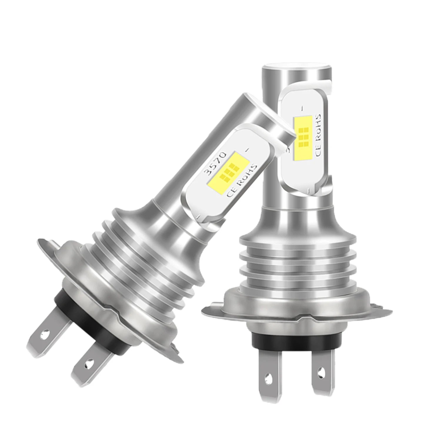 2PCS H7 6000K White Super Bright Headlight Fog Bulbs 3570 CSP-Chips High/Low Beam Plug&Play