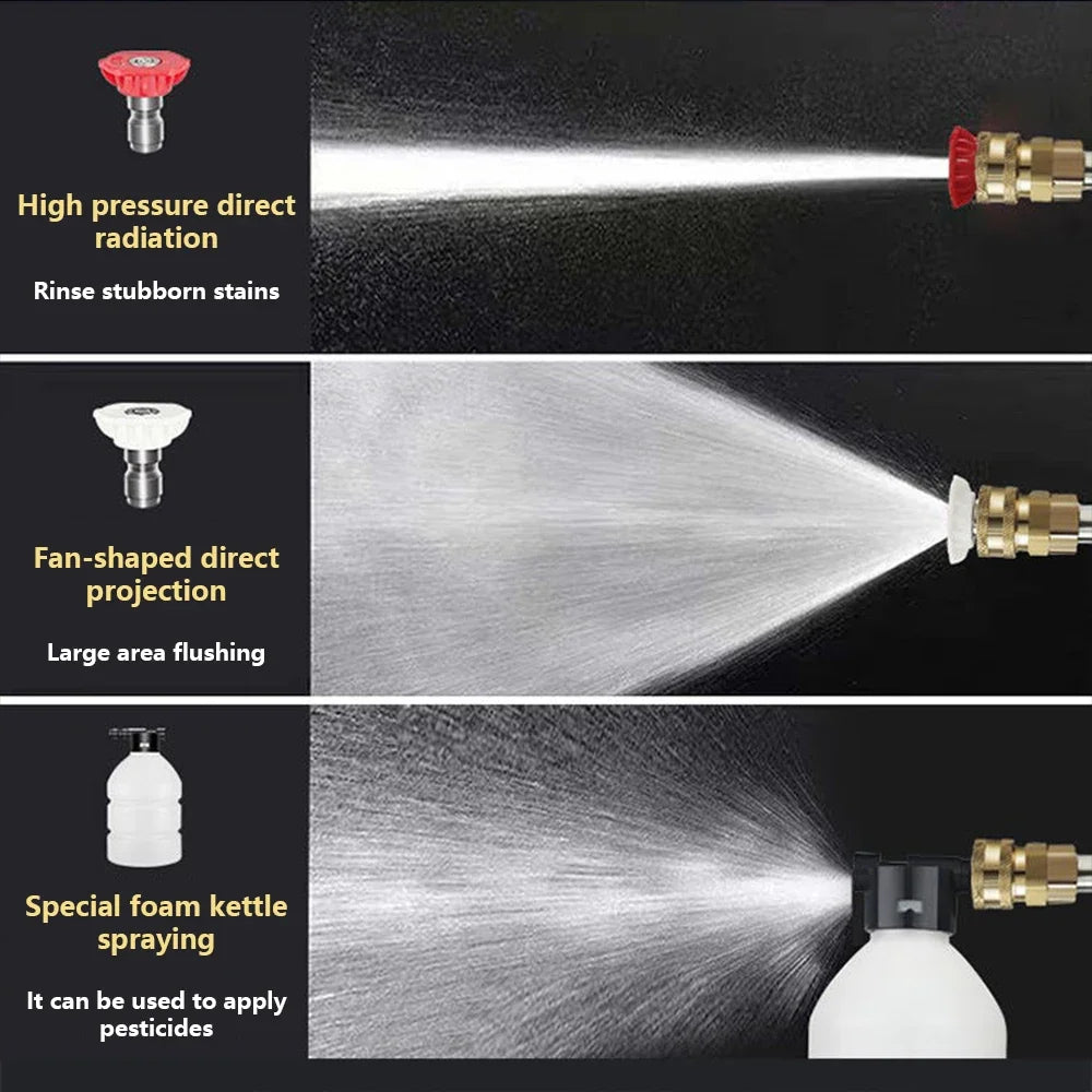 Electric High Pressure Water Gun 60Bar Car Wash Gun Washer Portable Wireless High Pressure Cleaner With Battery Car Cleaning Kit