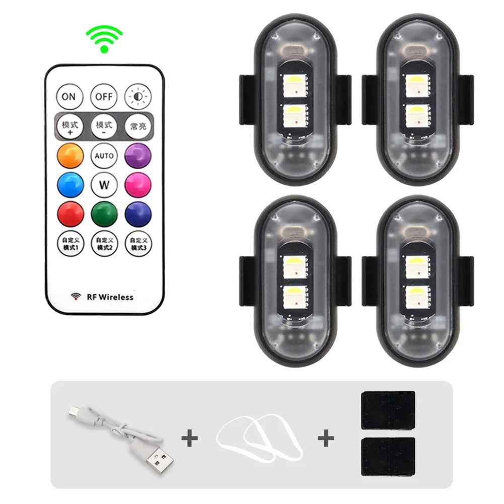 RGB Led Scooter Flitsligte Fiets LED Flitsposisie Draadlose Lig Vliegtuig Helikopter Waarskuwingsligte Toebehore
