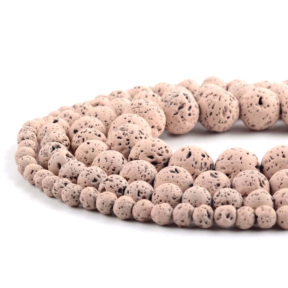 Natural Stone Beads Mix Volcanic Rock Lava Rubber For Jewelry Making Round Loose Beads Diy Accessories Bracelet 4-10mm 15inch