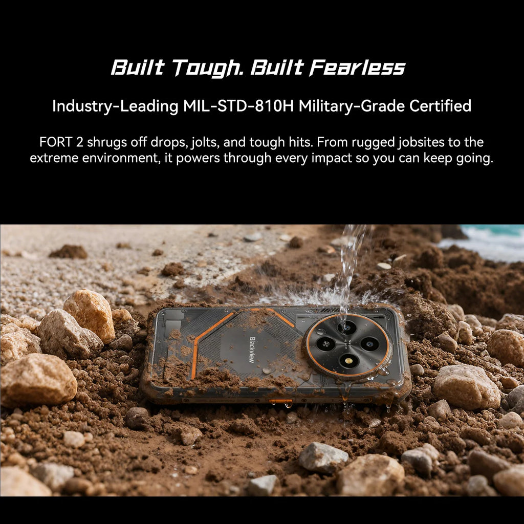 OSCAl Blackview FORT 2 Smartphone, 6.56" HD+ IPS Display,MediaTek Helio G81 Processor,5000mAh Battery,Rugged Mobile Phone