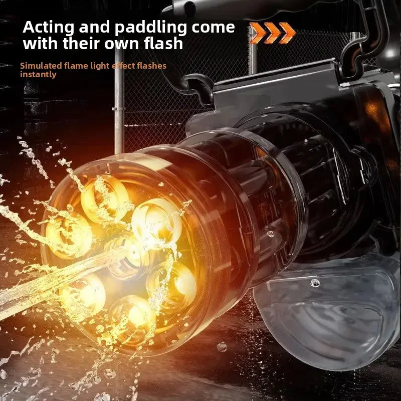 Gatling Electric Water Gun Automatic Continuous Fire With LED Light High Capacity Long Range Summer Water Toy Pool Party Gift