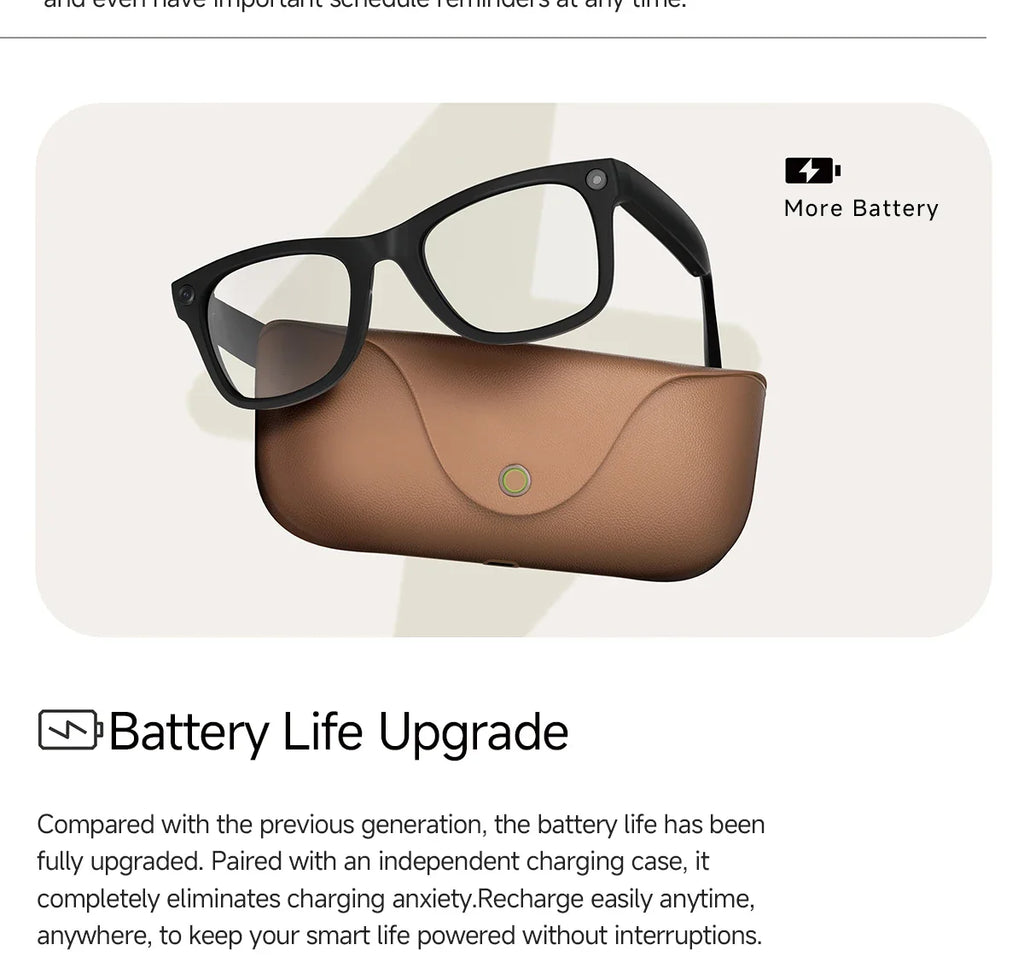 2026 New Smart Glasses 800W Take Pictures Record Al Translation WIFI Transmission AI Recognition GPT 2000MAH Music Smart Glasses