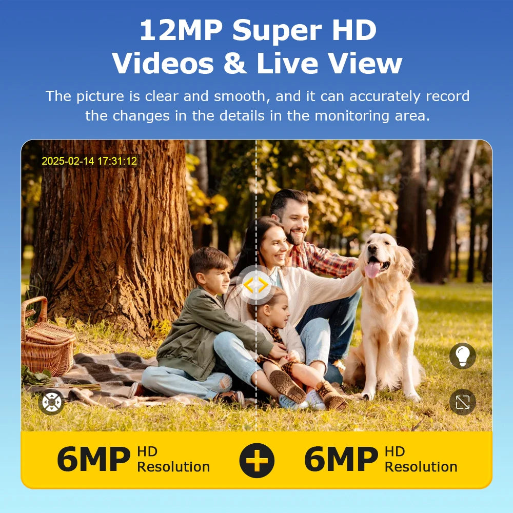 12MP 50X Zoom Dual Lens 4G SIM Solar Camera WIFI Outdoor Surveillance PTZ Human Detection Recording Security Night Vision Camera