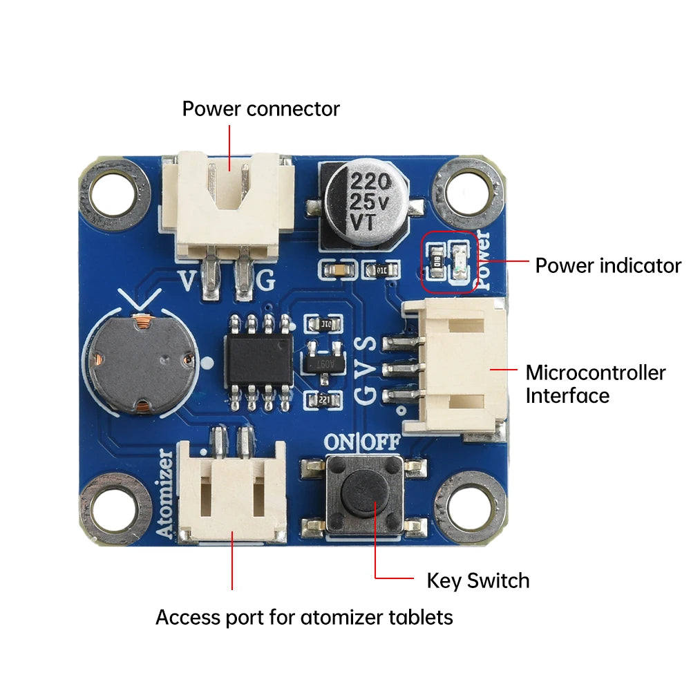 Humidifier Atomizer Driver Module DC 3-4.5V Ultrasonic Spray Supports Single-Chip Microcomputer Programming Control