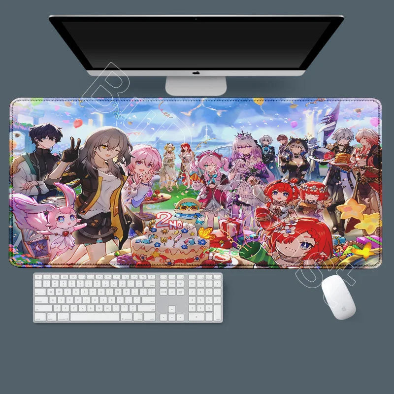 Large Rubber Keyboard Mats Honkai Star Rail Cyrene Castorice Lock Edge Mousepad Chrysos Heir Mouse Pad Game Computer Accessories