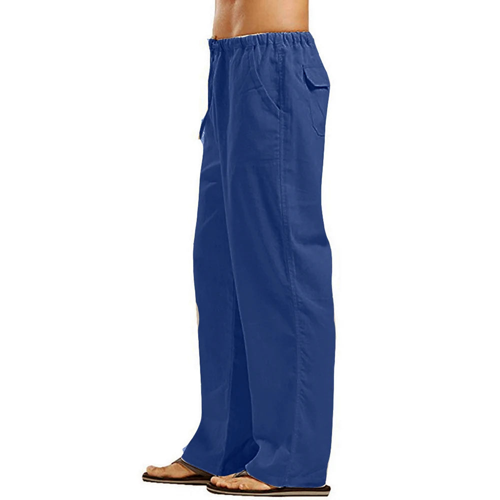 Men's Pants Loose Cool Casual Long Pants Elastic Waist Long Pant Casual Large Size Streetwear Lightweight Trousers