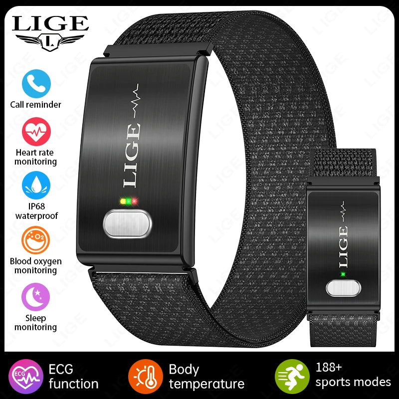 LIGE Fitness Tracker ECG+PPG SpO2 Sport Smart Bracelet Body Fat BMI Heart Rate Blood Pressure Monitor Pedometer Smartwatch Band