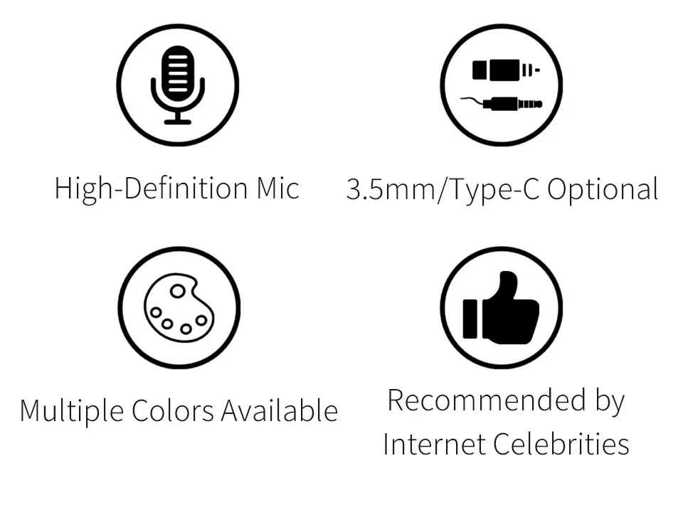 Fransun 1st Gen Flat-Head Earphones 15.4mm Dynamic Driver Earbuds 15.4mm Dynamic HiFi Sound Tears-of-Regret Headphones With Mic