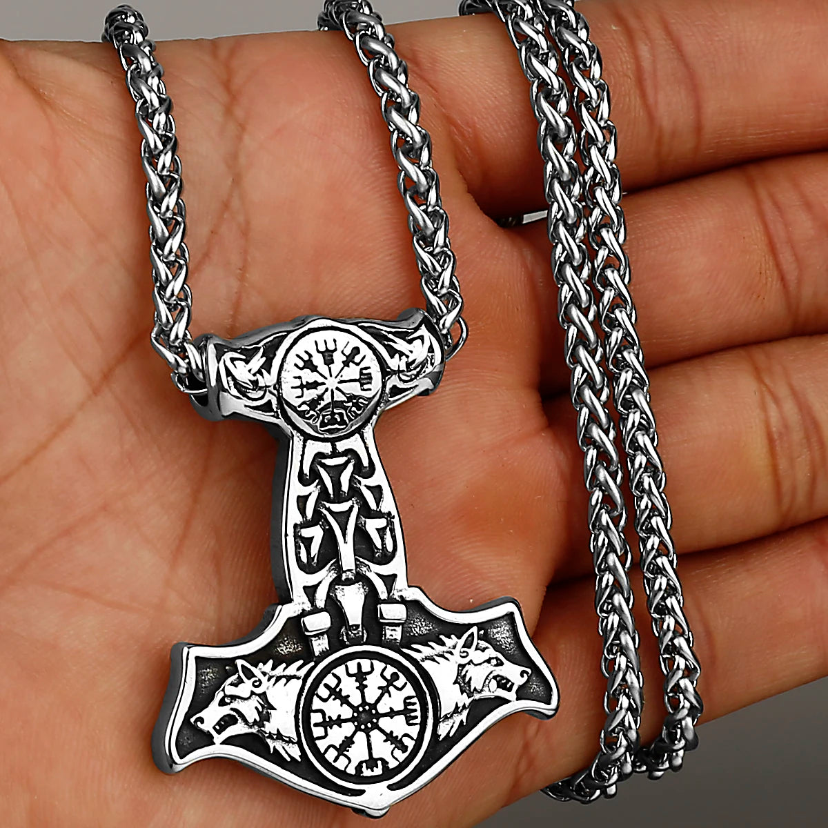 Original Viking Stainless Steel Thor Hammer Multiple Styles Domineering Unisex Necklace Pendant Boyfriend Gift Wholesale