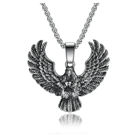 Stainless steel retro eagle hunting necklace titanium steel eagle men's pendant pendant pendant
