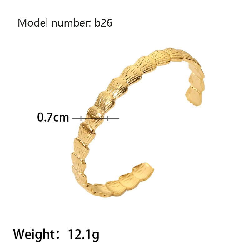 2026 Classic Snake Chain Bracelets Women Trend Gold Plated Stainless Steel Cuban Chain Bracelet Trendy Female Gifts Jewelry