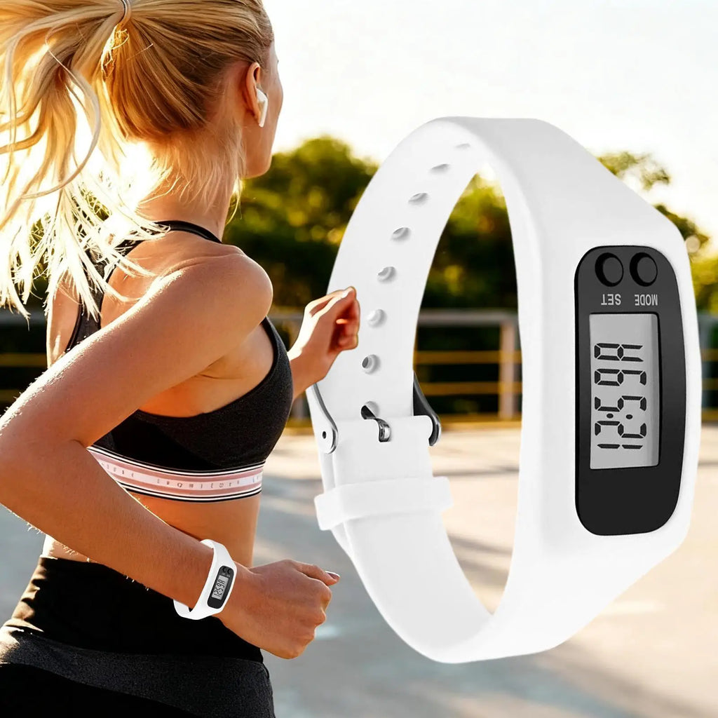 Pedometer Wristband Watch With LCD Display Lightweight Fitness Calorie Count For Daily Travel Commute Walking Running