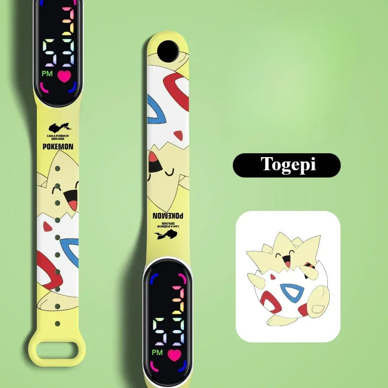 Strap LED Electronic Watch New Cute Anime Pikachu Gengar Waterproof Bracelet Fashion Boy Girl Digital Watches Birthday Gift