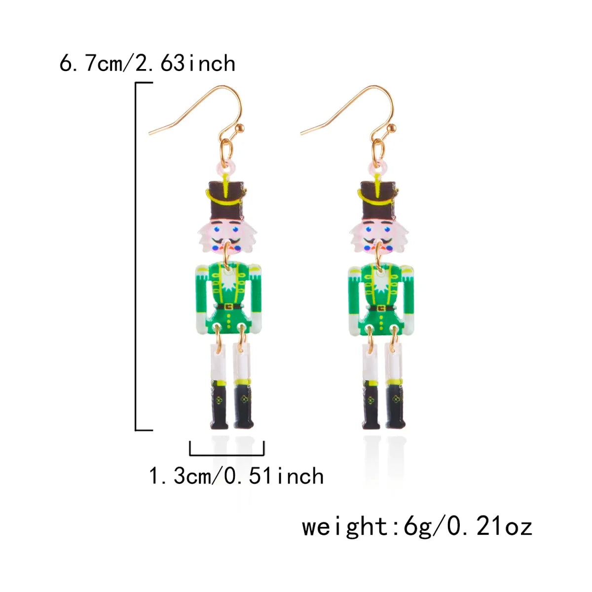 Christmas Acrylic Heart Santa Claus Deer Candy Crutch Xmas Tree Soldier Drop Earrings Cute Holiday Jewelry For Women Men Gifts