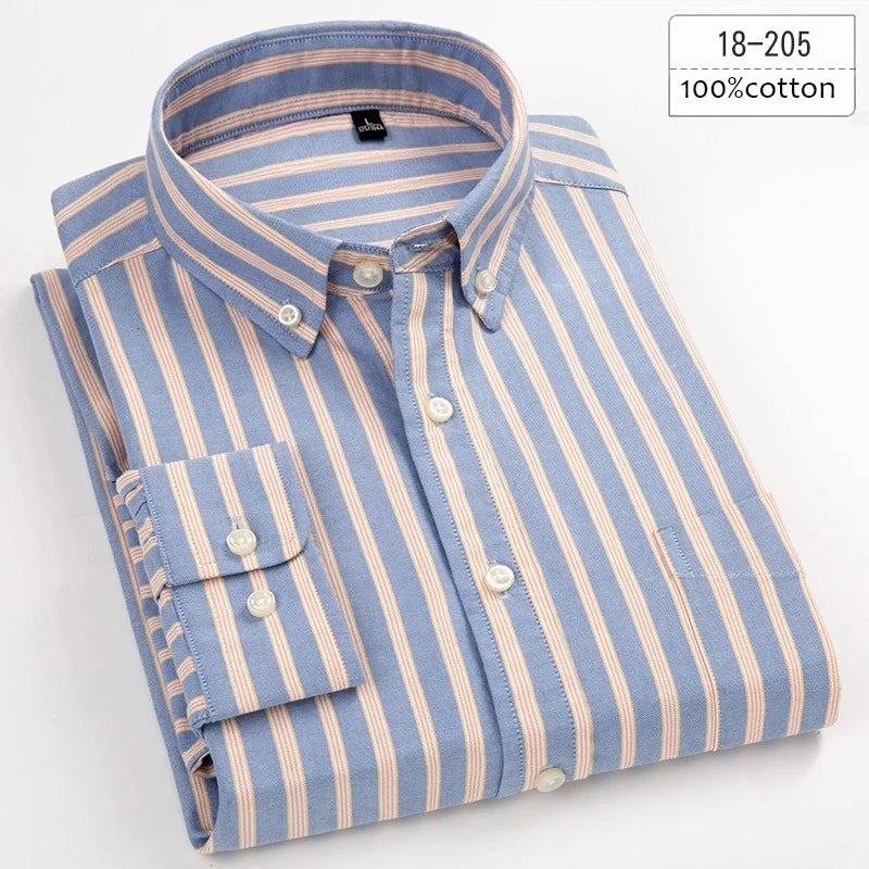 New in shirt plus size 8xL long-sleeve 100%cotton shirts for men slim fit formal plain shirt soft white black office clothes