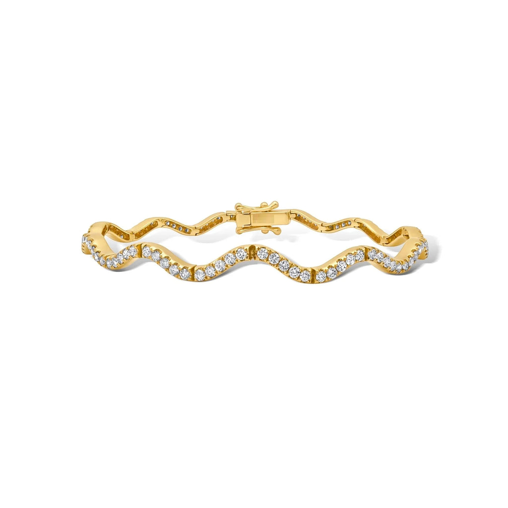 2026 New Arrived Trendy Women Jewelry Set Micro Paved CZ Curved Bar Wave Charm Chain Braelet Choker Necklace
