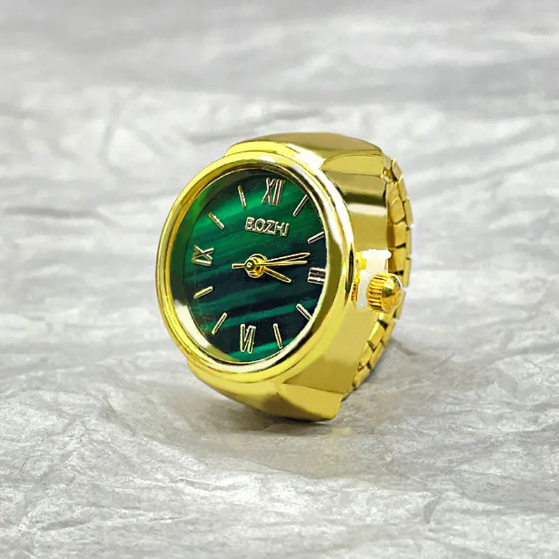 Hot Selling Finger Watch Ring Creative Movement Fashion Accessories Vintage Alloy Shell Quartz Watch Men Jewelry Women Gift